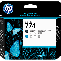 HP P2W01A Matte Black and Cyan Printhead