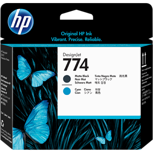 HP P2W01A Matte Black and Cyan Printhead