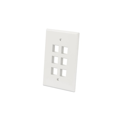 Intellinet 6-outlet Oversized Keystone Wall Plate (772600)