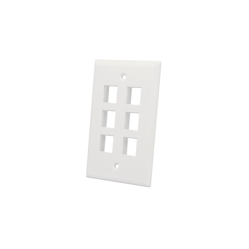 Intellinet 6-outlet Keystone Wall Plate (772501)