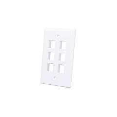 Intellinet 6-outlet Keystone Wall Plate (772457)