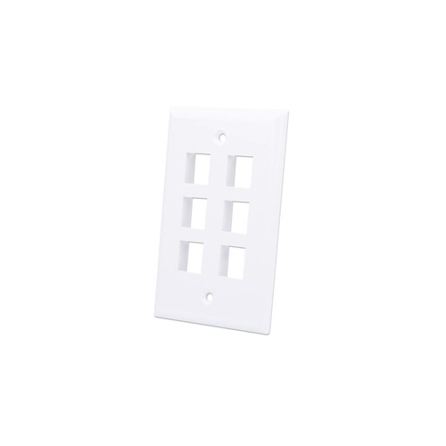 Intellinet 6-outlet Keystone Wall Plate (772457)