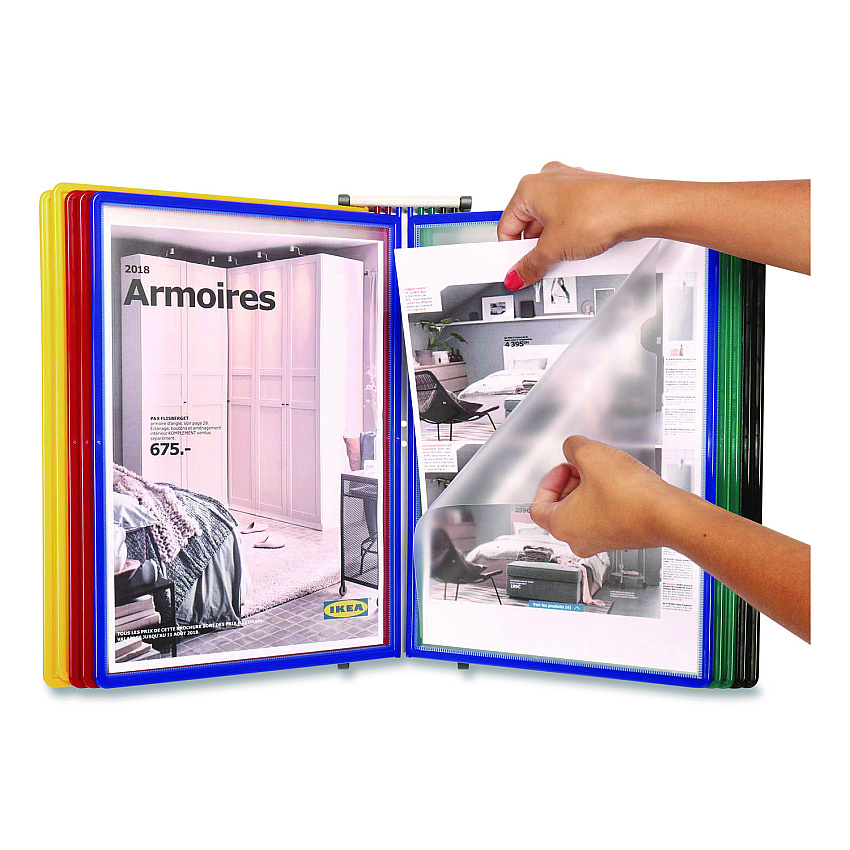 Tarifold Easy-Load Wall Display Unit, 10 Panels with Assorted Borders ...