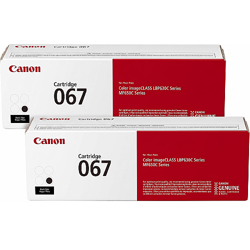 Canon Genuine 067 Black Toner Cartridge Compatible with LBP633Cdw, LBP632Cdw, MF652Cdw, MF653Cdw, MF654Cdw, MF656Cdw, Pack of 2