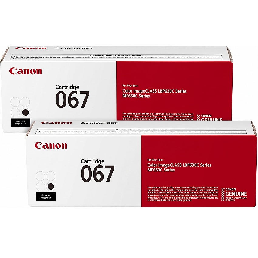 Canon Genuine 067 Black Toner Cartridge Compatible with LBP633Cdw, LBP632Cdw, MF652Cdw, MF653Cdw, MF654Cdw, MF656Cdw, Pack of 2