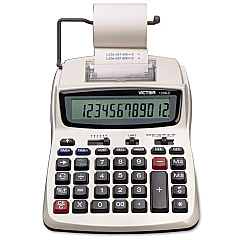 Victor 1208-2 Two-Color Compact Printing Calculator, Black/Red Print, 2.3 Lines/Sec