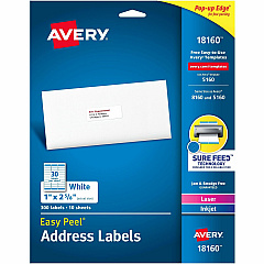 Avery Easy Peel Address Labels - Sure Feed (18160) Avery Easy Peel Address Labels - Sure Feed (18160)