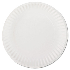 AJM Packaging Corporation White Paper Plates, 9" dia, 100/Pack (PP9GREWHPK)