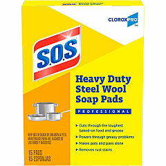 CloroxPro™ S.O.S® Steel Wool Soap Pads For Multi Surface - Pad - 4" Length x 5" Width - Heavy Duty - Blue - 1 Box (88320) CloroxPro™ S.O.S® Steel Wool Soap Pads For Multi Surface - Pad - 4" Length x 5" Width - Heavy Duty - Blue - 1 Box (88320)