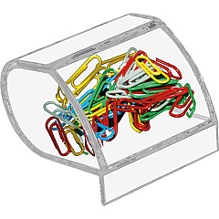 Kantek Paper Clip Holder 3.5" Height x 3" Width x 2.8" Depth - Acrylic - Clear - 1 Each (AD40)