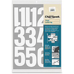 Chartpak Permanent Adhesive Vinyl Numbers 23 x Numbers Shape - Self-adhesive - Helvetica Style - Easy to Use - 4" Height - White - Vinyl - 1 Pack (01196) Chartpak Permanent Adhesive Vinyl Numbers 23 x Numbers Shape - Self-adhesive - Helvetica Style - Easy to Use - 4" Height - White - Vinyl - 1 Pack (01196)