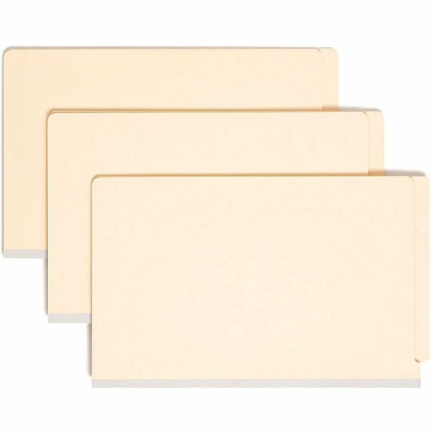 Smead Legal Recycled Classification Folder 8 1/2" x 14" - 2" Expansion - 2 x 2B Fastener - 2" for Folder - End Tab Location - 2 Divider - 18 pt. - Pressboard - Manila - 10% Recycled - 10 / Box (29835)