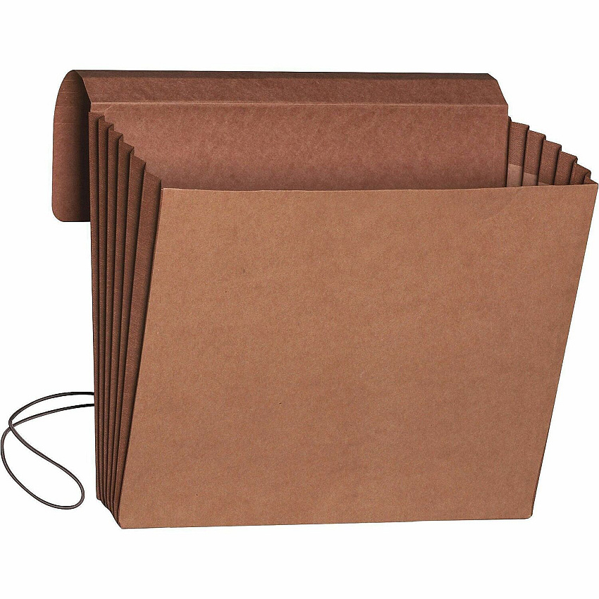 Smead Letter Recycled File Wallet 8 1/2" x 11" - 5 1/4" Expansion - Redrope - Elastic Closure Flap - 30% Recycled - 10 / Box (71109)