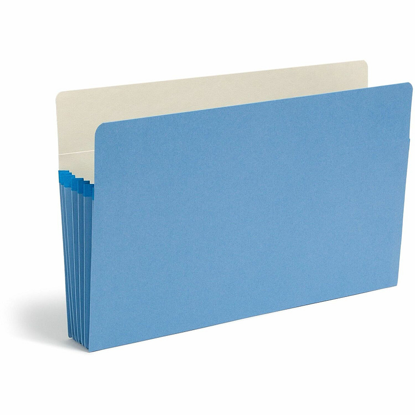 Smead Colored Straight Tab Cut Legal Recycled File Pocket 8 1/2" x 14" - 5 1/4" Expansion - Top Tab Location - 9 pt. - Card Stock - Blue - Tear Resistant - 10% Recycled - 1 Each (74235)