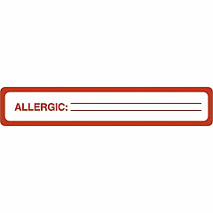 Tabbies ALLERGIC Allergy Message Labels 5 1/2" Width x 1" Length - Black, Black - 175 / Roll (40561) Tabbies ALLERGIC Allergy Message Labels 5 1/2" Width x 1" Length - Black, Black - 175 / Roll (40561)