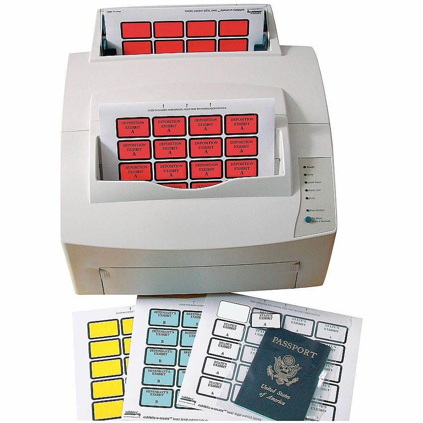 Tabbies Legal Exhibits-U-Create 1" Labels 1 5/8" Width x 1" Length - Laser - White - 20 / Sheet - 240 / Pack (48090)