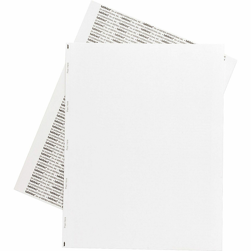 Tabbies Transcription Label Printer Sheets 8 1/2" Width x 11" Length - Laser - White - 100 / Box (59533)