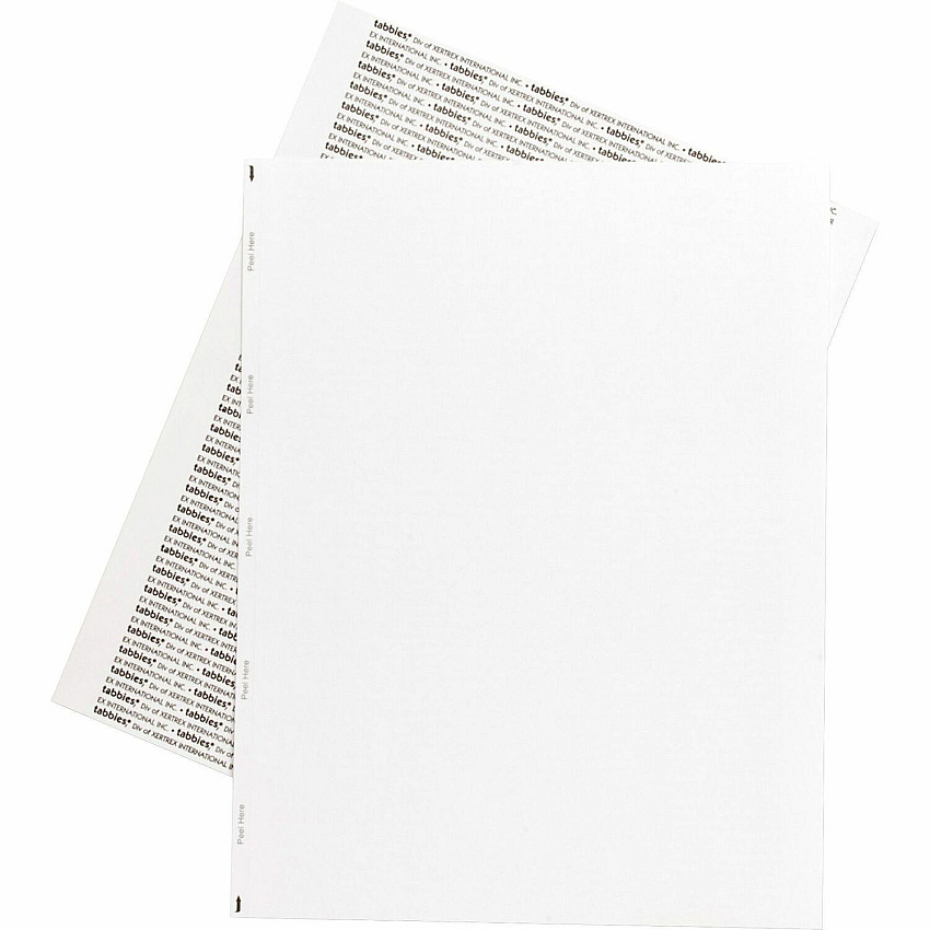 Tabbies Transcription Label Printer Sheets 8 1/2" Width x 11" Length - Laser - White - 1000 / Box (59534)