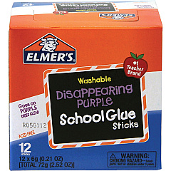 Elmer's Washable Nontoxic Glue Sticks 0.21 oz - Purple - 12 / Box (E514)