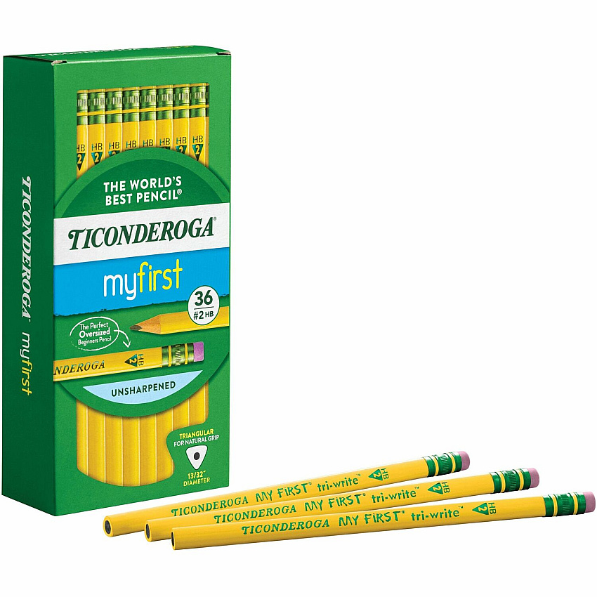 Ticonderoga My First Tri-Write No. 2 Pencils #2 - Yellow Barrel - 36 / Box (13082)