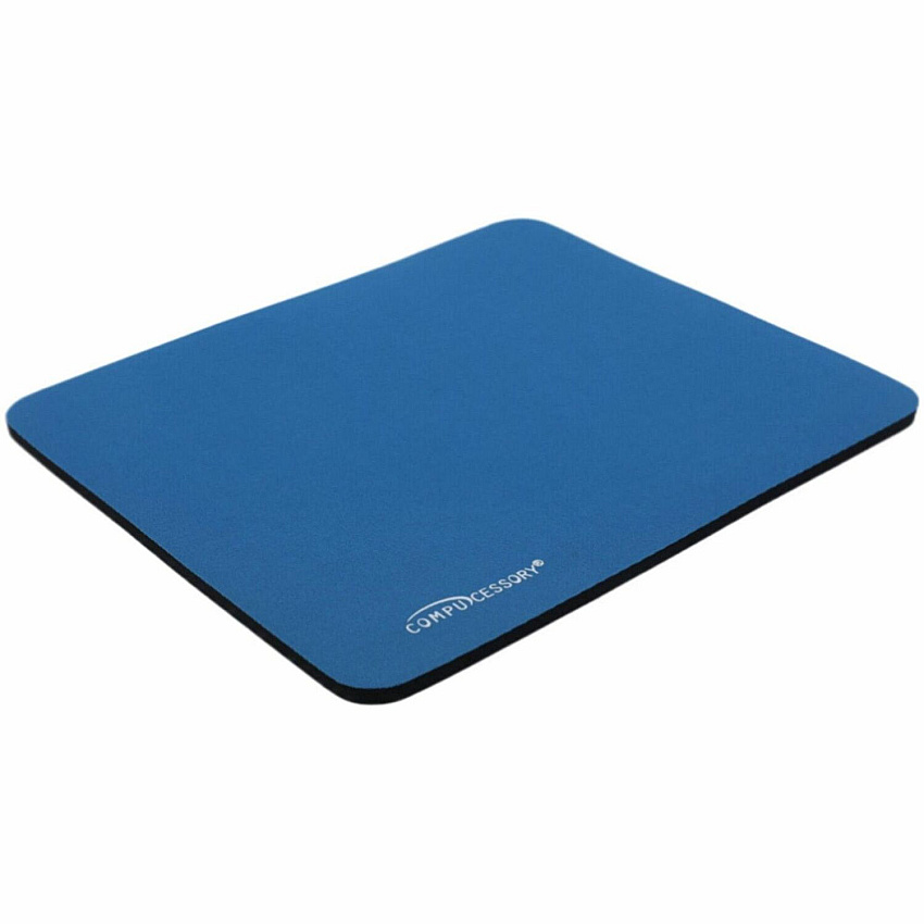 Compucessory Smooth Cloth Nonskid Mouse Pads 9.50" Width x 8.50" Depth - Blue - Rubber, Cloth - 1 Each (23605)