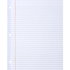 Sparco Ruled Filler Paper 100 Sheets - Wide Ruled Front Ruling - Ruled Red Margin - 20 lb Basis Weight - Letter - 8 1/2" x 11" Sheet Size - White Paper - Subject, Reinforced Edges - 1 Pack (WB213R) Sparco Ruled Filler Paper 100 Sheets - Wide Ruled Front Ruling - Ruled Red Margin - 20 lb Basis Weight - Letter - 8 1/2" x 11" Sheet Size - White Paper - Subject, Reinforced Edges - 1 Pack (WB213R)
