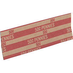 Sparco Flat Coin Wrappers 1000 Wrap(s) - Total $0.50 in 50 Coins of 1? Denomination - 60 lb Basis Weight - Kraft - Red - 1000 / Pack (TCW01)