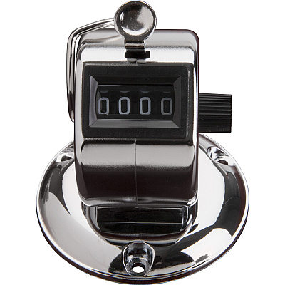 Sparco Tally Counters 4 Digit - Finger Ring - Desktop - Chrome Plated Steel - Silver - 1 Each (24200)