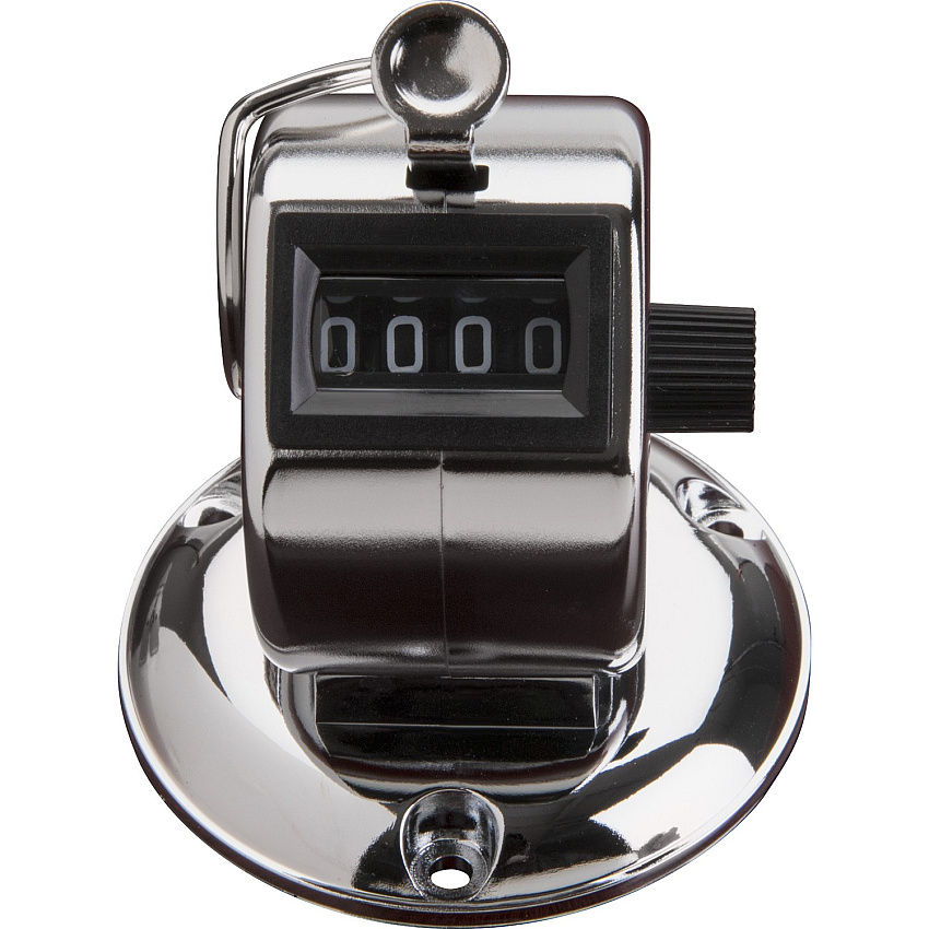 Sparco Tally Counters 4 Digit - Finger Ring - Desktop - Chrome Plated Steel - Silver - 1 Each (24200)
