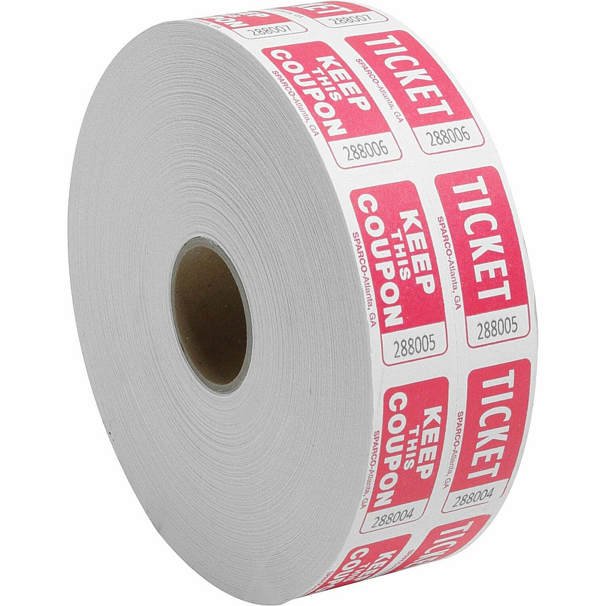 Sparco Roll Tickets Red - 2000 / Roll (99220)