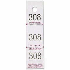 Sparco 3-Part Coat Check Tickets White - 500 / Pack (99300)