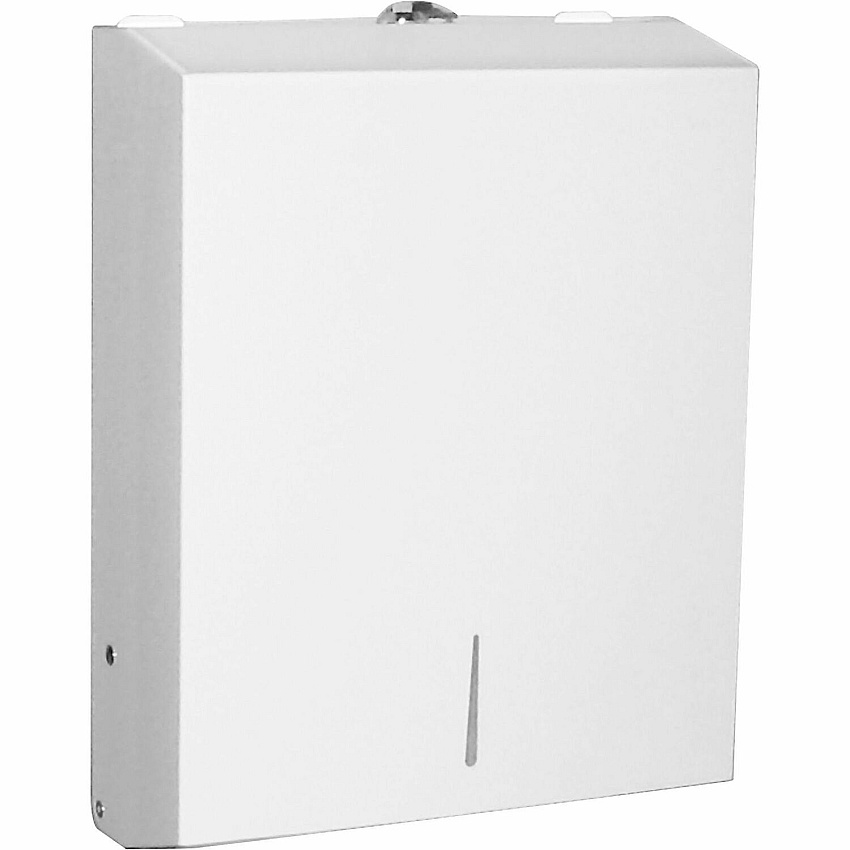 Genuine Joe C-Fold/Multi-fold Towel Dispenser Cabinet C Fold, Multifold Dispenser - 13.5" Height x 11" Width x 4.3" Depth - Stainless Steel, Metal - White - Wall Mountable - 1 Each (GJO02197)
