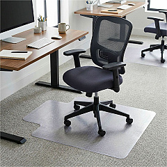 Lorell Economy Low-Pile Chair Mat with Lip - 45" x 53" Carpeted Floor - 45" Width x 53" Depth x 0.086" Thickness - Lip Size 12" Length x 25" Width - Vinyl - Clear - 1 Each (LLR02157) Lorell Economy Low-Pile Chair Mat with Lip - 45" x 53" Carpeted Floor - 45" Width x 53" Depth x 0.086" Thickness - Lip Size 12" Length x 25" Width - Vinyl - Clear - 1 Each (LLR02157)