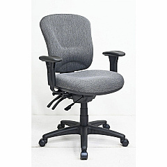 Lorell Accord Series Mid-Back Task Chair Gray Seat Color - Polyester Seat Material - Black Frame Color - 1 Each (LLR66125)