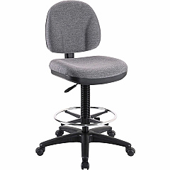 Lorell Millenia Series Adjustable Task Stool with Back Gray Seat Color - Gray - 1 Each (LLR80009)