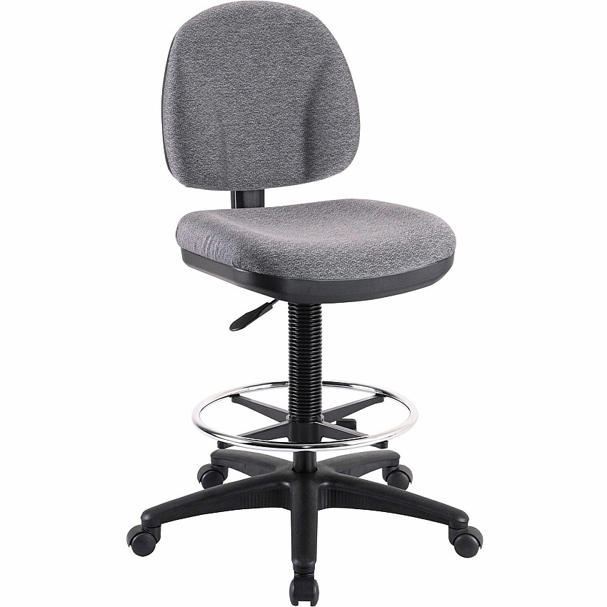 Lorell Millenia Series Adjustable Task Stool with Back Gray Seat Color - Gray - 1 Each (LLR80009)