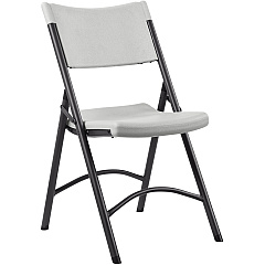 Lorell Heavy-duty Blow-Molded Folding Chairs Light Gray Seat Color - Polyethylene Seat Material - Light Gray Back Color - Polyethylene Back Material - Dark Gray Frame Color - Steel Frame Material - Steel, Polyethylene - 4 / Carton (LLR62515)