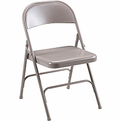 Lorell Folding Chairs Beige Seat Color - Steel Seat Material - Beige Frame Color - Steel Frame Material - 4 / Carton (LLR62500)