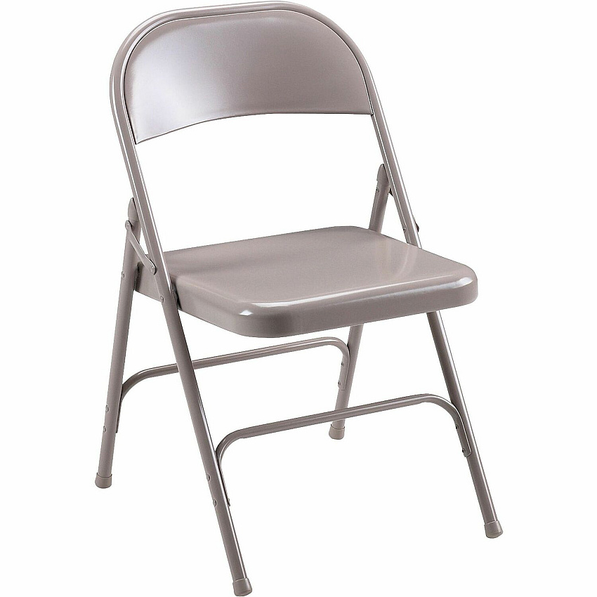 Lorell Folding Chairs Beige Seat Color - Steel Seat Material - Beige Frame Color - Steel Frame Material - 4 / Carton (LLR62500)