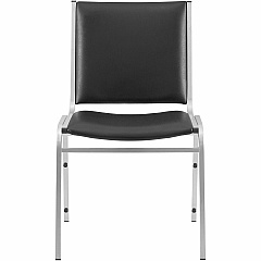 Lorell Stacking Chair Armless Black 4/box Black Seat Color - Vinyl Seat Material - Vinyl Back Material - Steel Frame Material - Four-legged Base - Black - Steel, Vinyl - 4 / Carton (LLR62502)