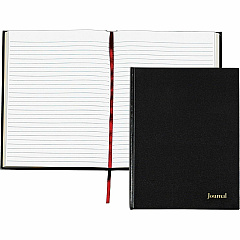 TOPS Professional Business Journal with Ribbon - Letter 160 Sheets - Sewn - 20 lb Basis Weight - Letter - 8 1/2" x 11" Sheet Size - White Paper - Black Cover - Acid-free, Hard Cover - 1 Each (J25811)