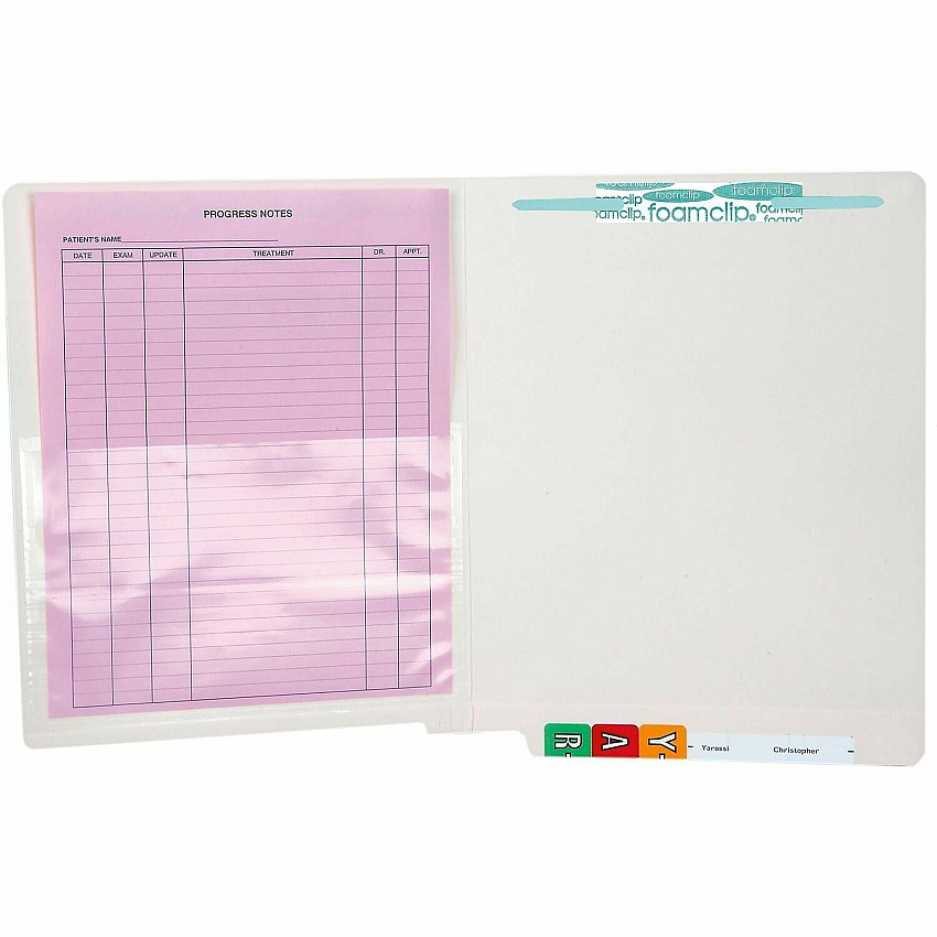 Tabbies Self-adhesive Poly Pockets For 4 3/4" x 7" Sheet - Clear - Poly - 100 / Box (54498)
