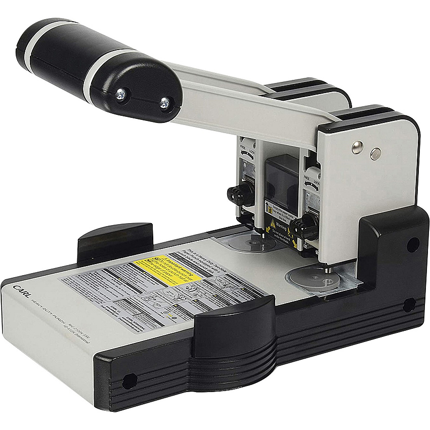CARL XHC2100 Extra Heavy-duty Two Hole Punch 2 Punch Head(s) - 100 Sheet of 20lb Paper - 1/4" Punch Size - Blue - 1 Each (62100)