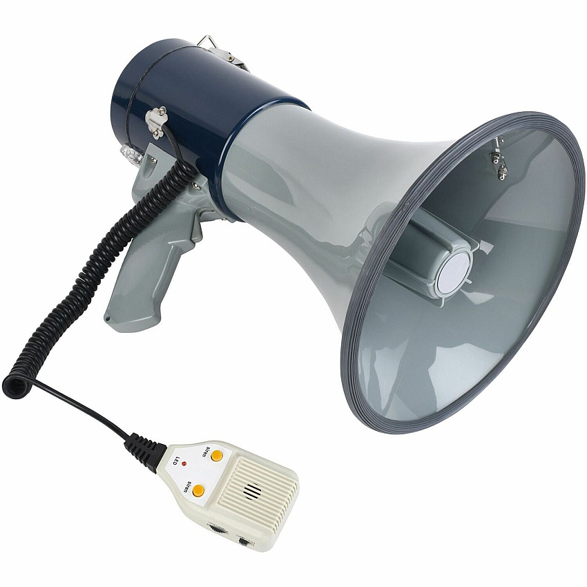Tatco Lightweight Hand Megaphone 25 W Amplifier - Built-in Amplifier - Gray, Blue - 1 Each (27900)