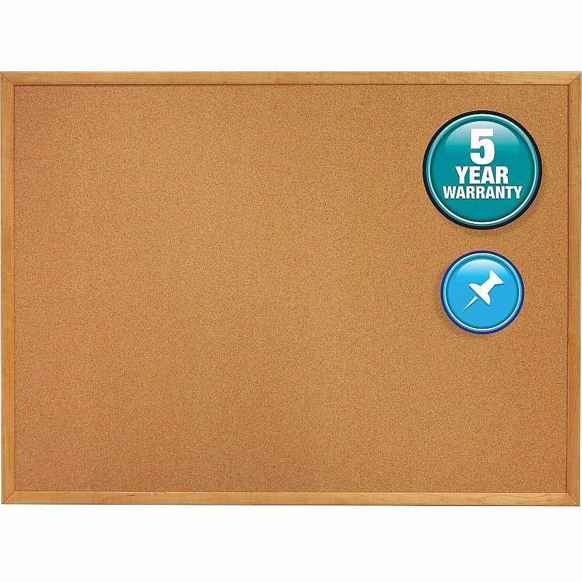 Quartet Classic Series Cork Bulletin Board 36" Board Height x 48" Board Width - Brown Natural Cork Surface - Self-healing, Flexible, Durable - Oak Frame - 1 Each (304)