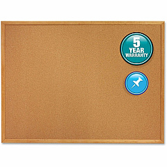 Quartet Classic Series Cork Bulletin Board 48" Board Height x 72" Board Width - Brown Natural Cork Surface - Self-healing, Flexible, Durable - Oak Frame - 1 Each (307)