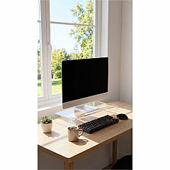 Kantek Monitor Stand with Keyboard Storage Up to 19" Screen Support - 50 lb Load Capacity - CRT Display Type Supported - DepthDesktop - Acrylic - Clear - 1 Each (AMS300)