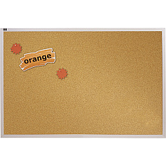 Quartet Bulletin Board 48" Board Height x 72" Board Width - Brown Natural Cork Surface - Silver Aluminum Frame - 1 Each (ECKA406)