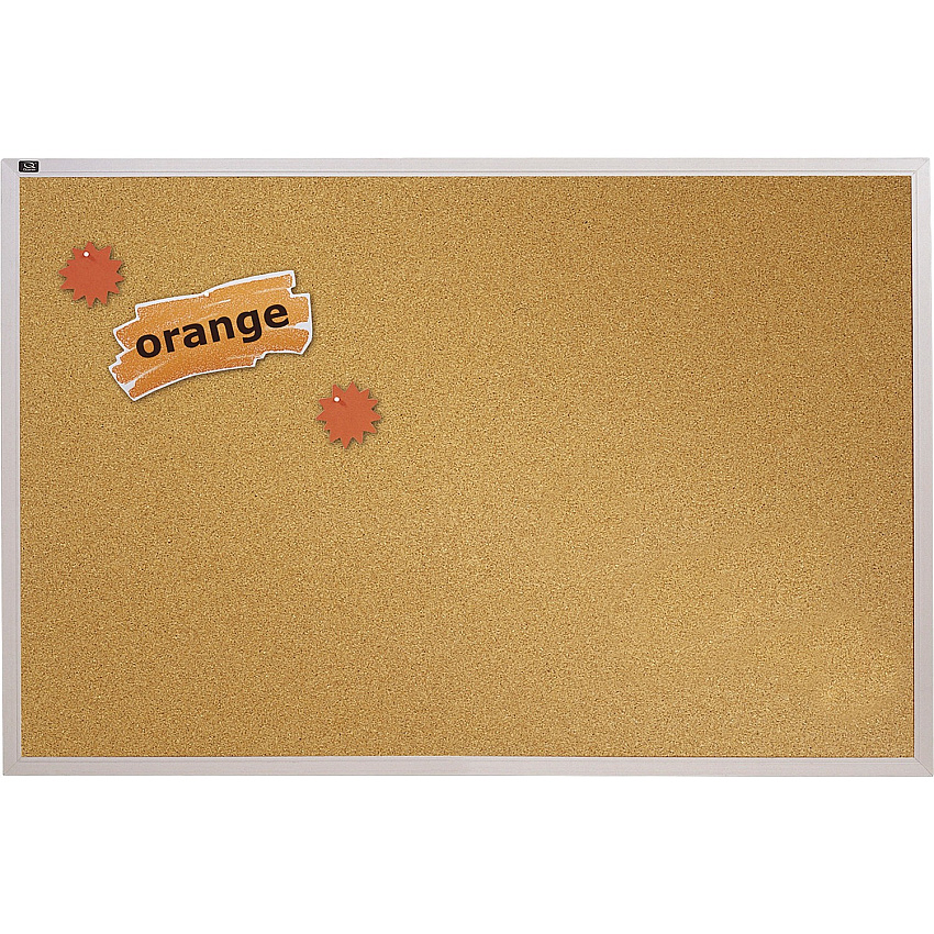 Quartet Bulletin Board 48" Board Height x 72" Board Width - Brown Natural Cork Surface - Silver Aluminum Frame - 1 Each (ECKA406)