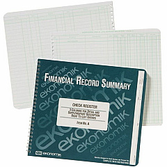 Ekonomik Check / Deposit Register 40 Sheet(s) - Wire Bound - 10" x 8.75" Sheet Size - White Sheet(s) - Green Print Color - Recycled - 1 Each (A) Ekonomik Check / Deposit Register 40 Sheet(s) - Wire Bound - 10" x 8.75" Sheet Size - White Sheet(s) - Green Print Color - Recycled - 1 Each (A)
